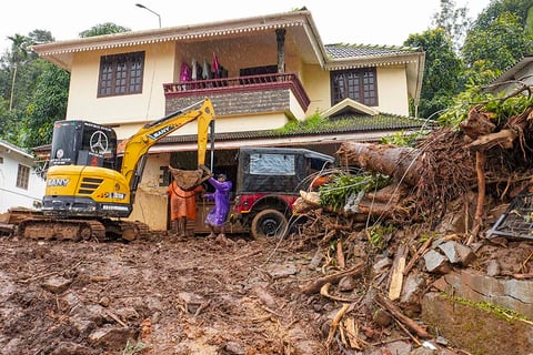 Rescue ops in landslide-hit area in Wayanad